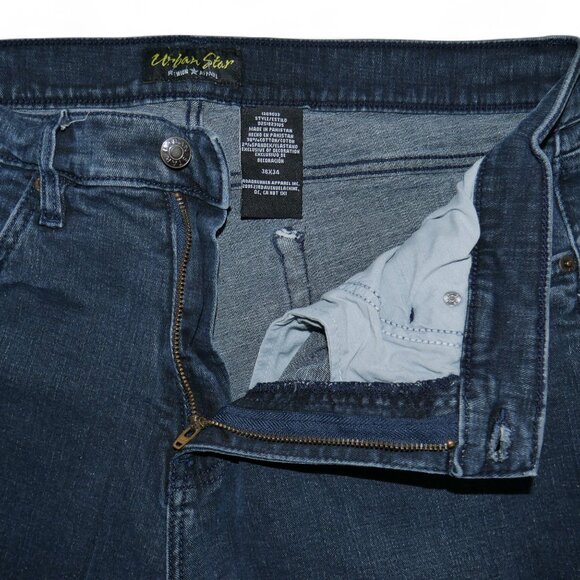 Urban Star Men's Size 36x34 Jeans Dark Indigo Stretch Denim Slimming - Picture 6 of 8